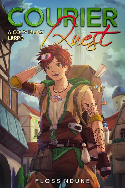 Courier Quest: A Cozy Isekai LitRPG [Book 3 stubs Nov 9th!] (Book 1 & 2 available on KU and Audible!) by Flossindune book cover